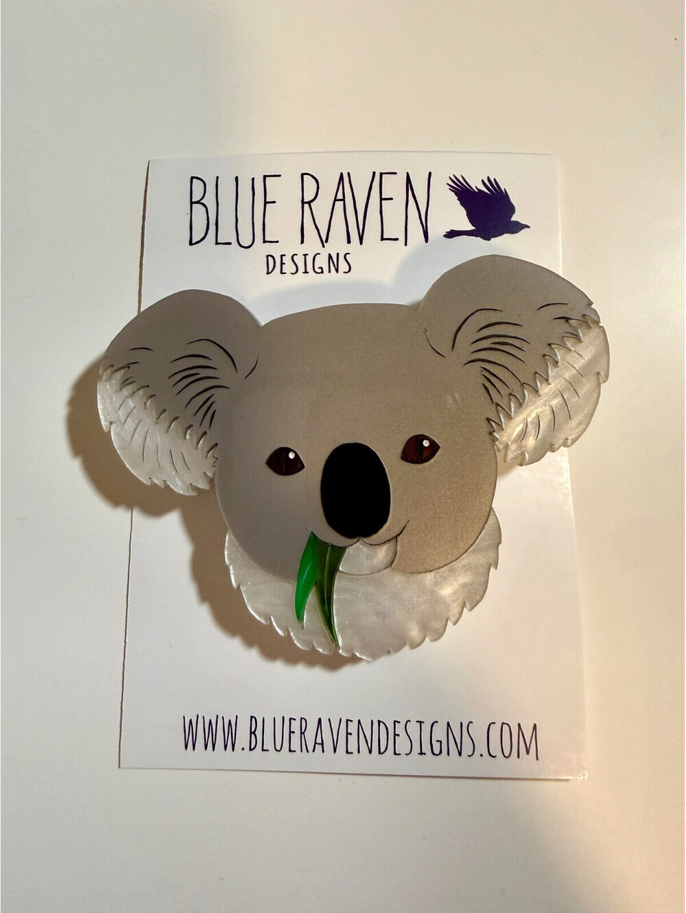 Koala Brooch - Blue Raven Designs Australian Wildlife Marsupial Acrylic Pin